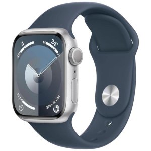 smartwatch apple watch serie 9 41mm aluminium silver sport band storm blue sm mr903qca