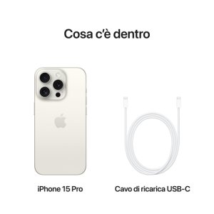 apple iphone 15 pro 128gb bianco white titanium mtuw3qla
