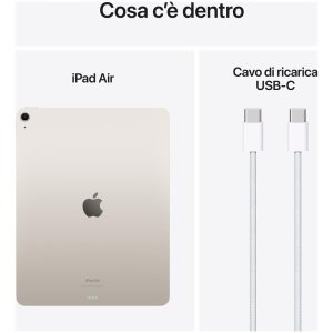 apple ipad air 2024 6gen 13 256gb m2 starlight ita mv2g3tya