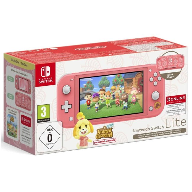 console nintendo switch lite corallo   animal cnh   nso 12 mesi limited