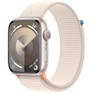 smartwatch apple watch serie9 45mm aluminium case starlight sport loop starlight eu mr983qca