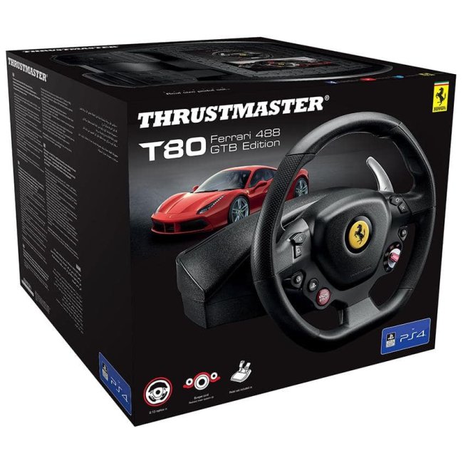 thrustmaster volante t80 ferrari 488 - gtb edition   pedaliera