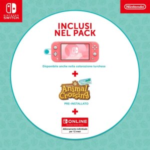 console nintendo switch lite corallo   animal cnh   nso 12 mesi limited