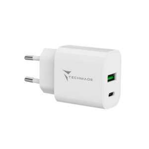 techmade caricabatteria 20wcon porta usb-c   usb-a