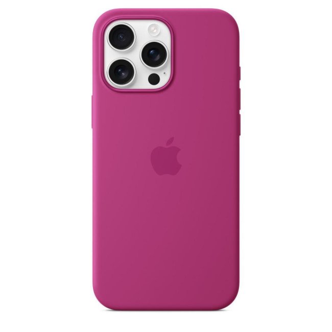 custodia silicone case apple iphone 16 pro max magsafe fucsia myyx3zma