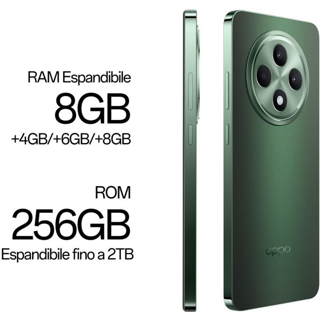 oppo reno 12f 5g 256gb 8gb ram 667 black green ita